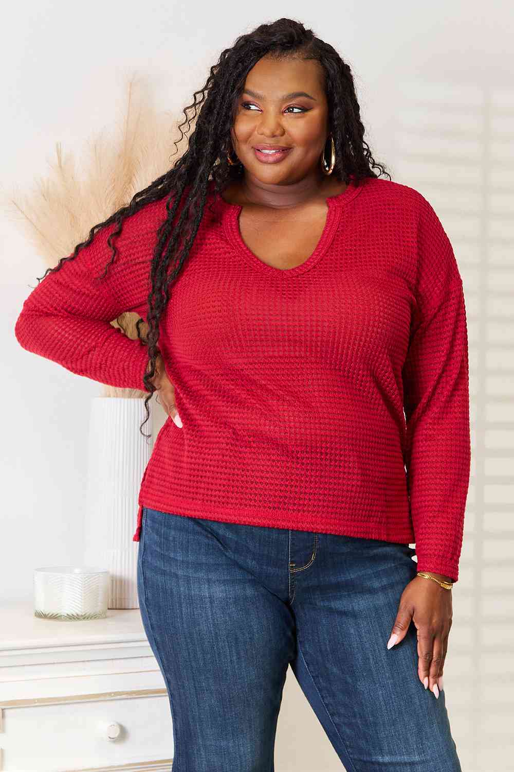 Culture Code Full Size Wide Notch Relax Women Top