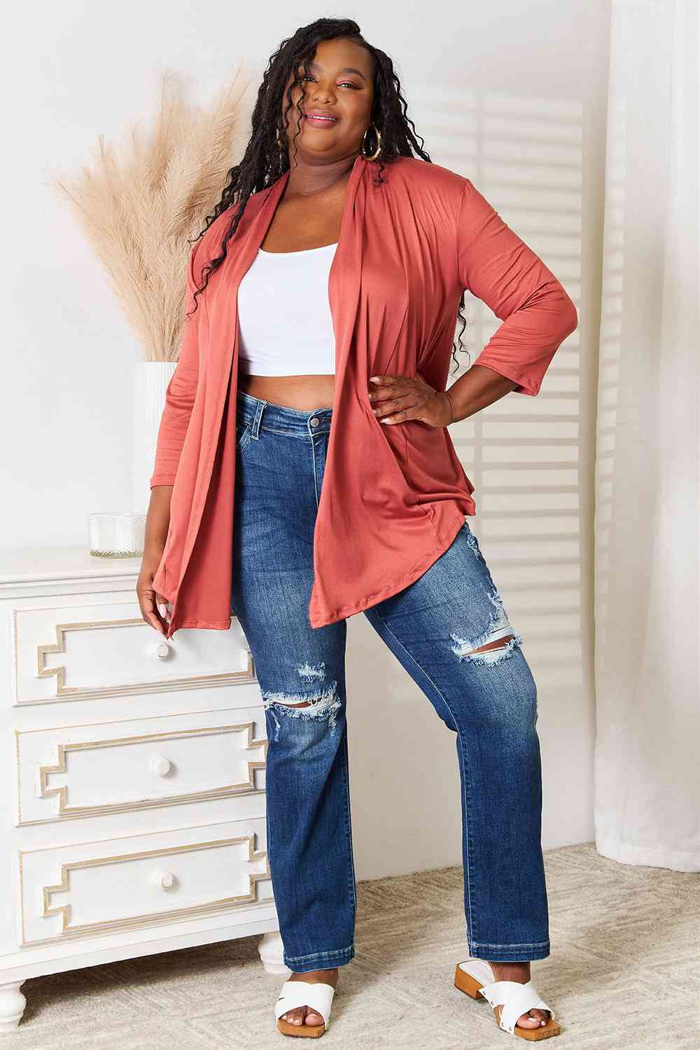 Culture Code Full Size Open Front Women Cardigan